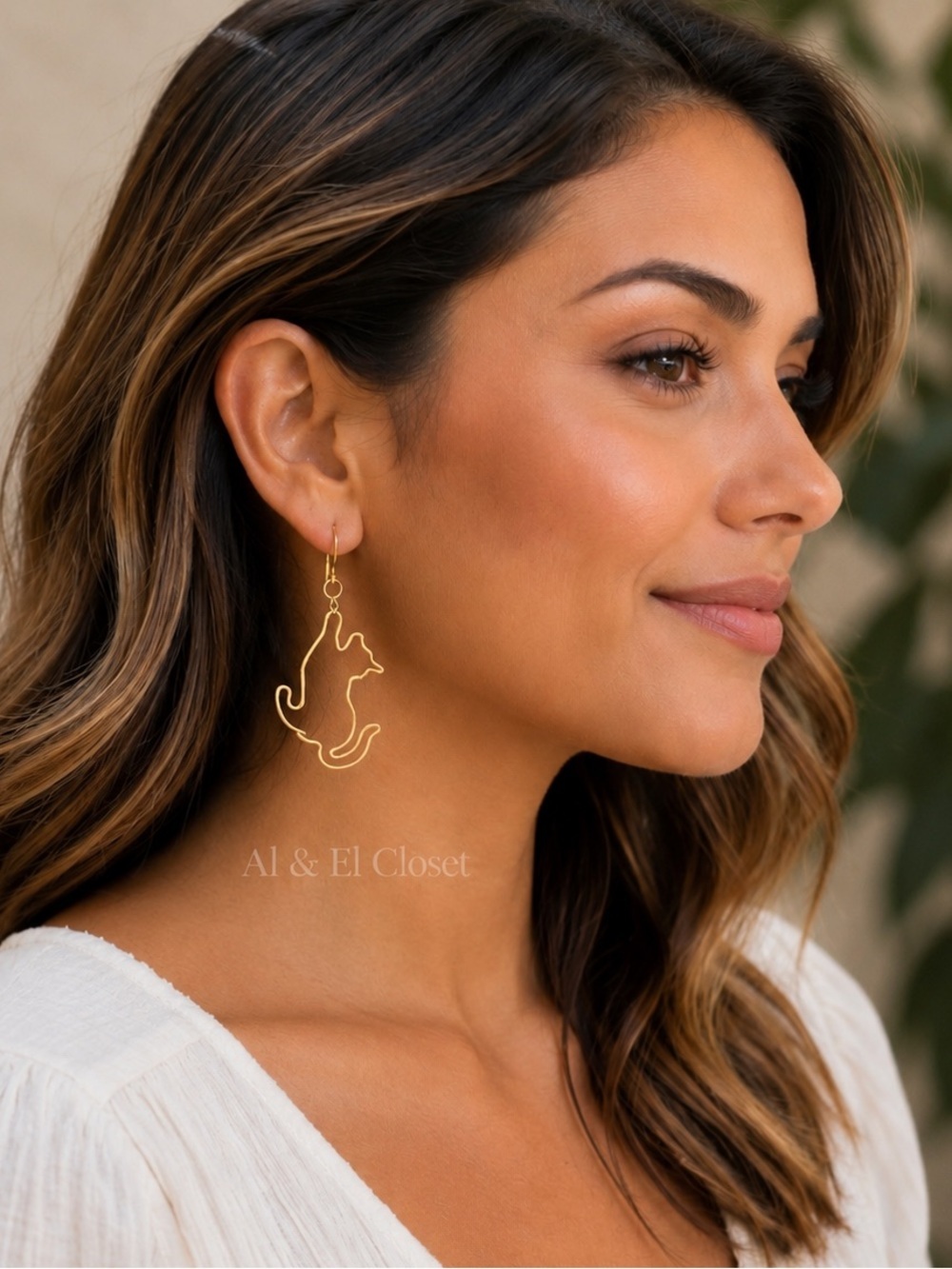 Minimalist Wire Cat Earrings | Handmade Jewelry | Stainless Steel Fish Hooks NWT